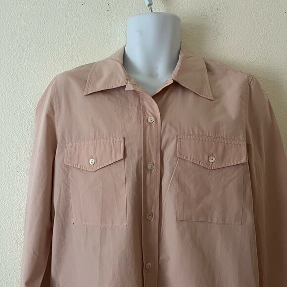 Mango Women's Chest Pocket Cotton Shirt Pink Size L - Picture 3 of 11